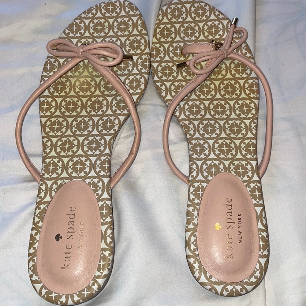 Kate Spade Pink Leather Bow Sandals